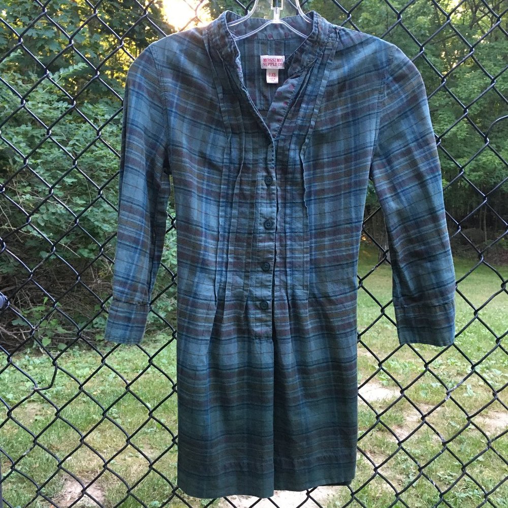 Blue-Green Mossimo Supply Co. Tie-Back Flannel